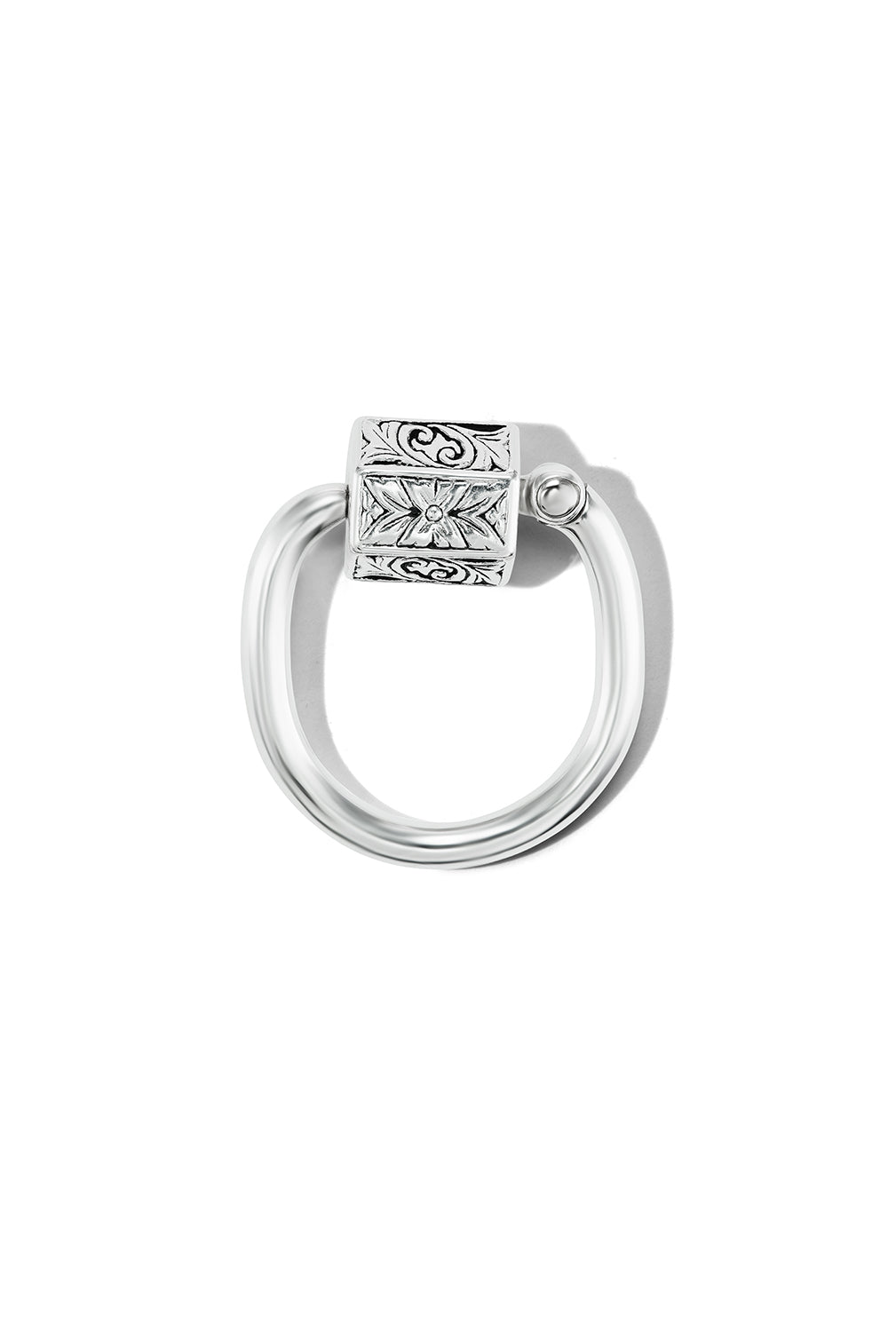 Embossed Chubby Trundle Lock Ring-SILVER-6.5-JEWELRYFINE JEWELPENDANT-MARLA AARON