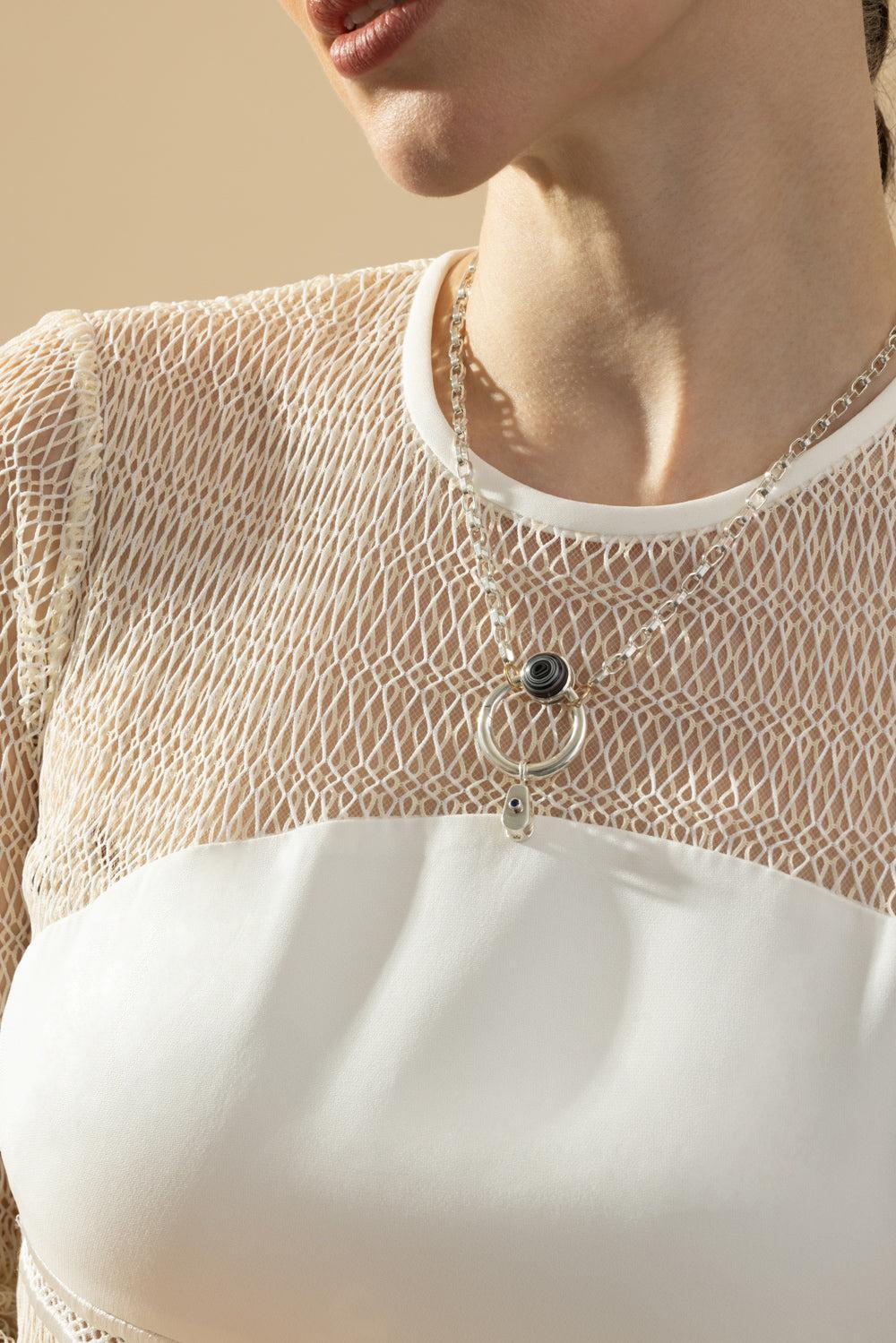 Blue Sapphire Baby Pulley-SILVER-JEWELRYFINE JEWELPENDANT-MARLA AARON