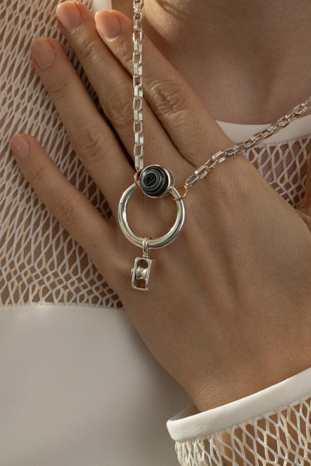 Blue Sapphire Baby Pulley-SILVER-JEWELRYFINE JEWELPENDANT-MARLA AARON