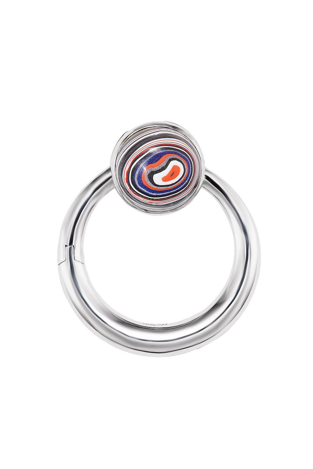 Fordite Inlay Musgrave Lock-SILVER-JEWELRYFINE JEWELPENDANT-MARLA AARON