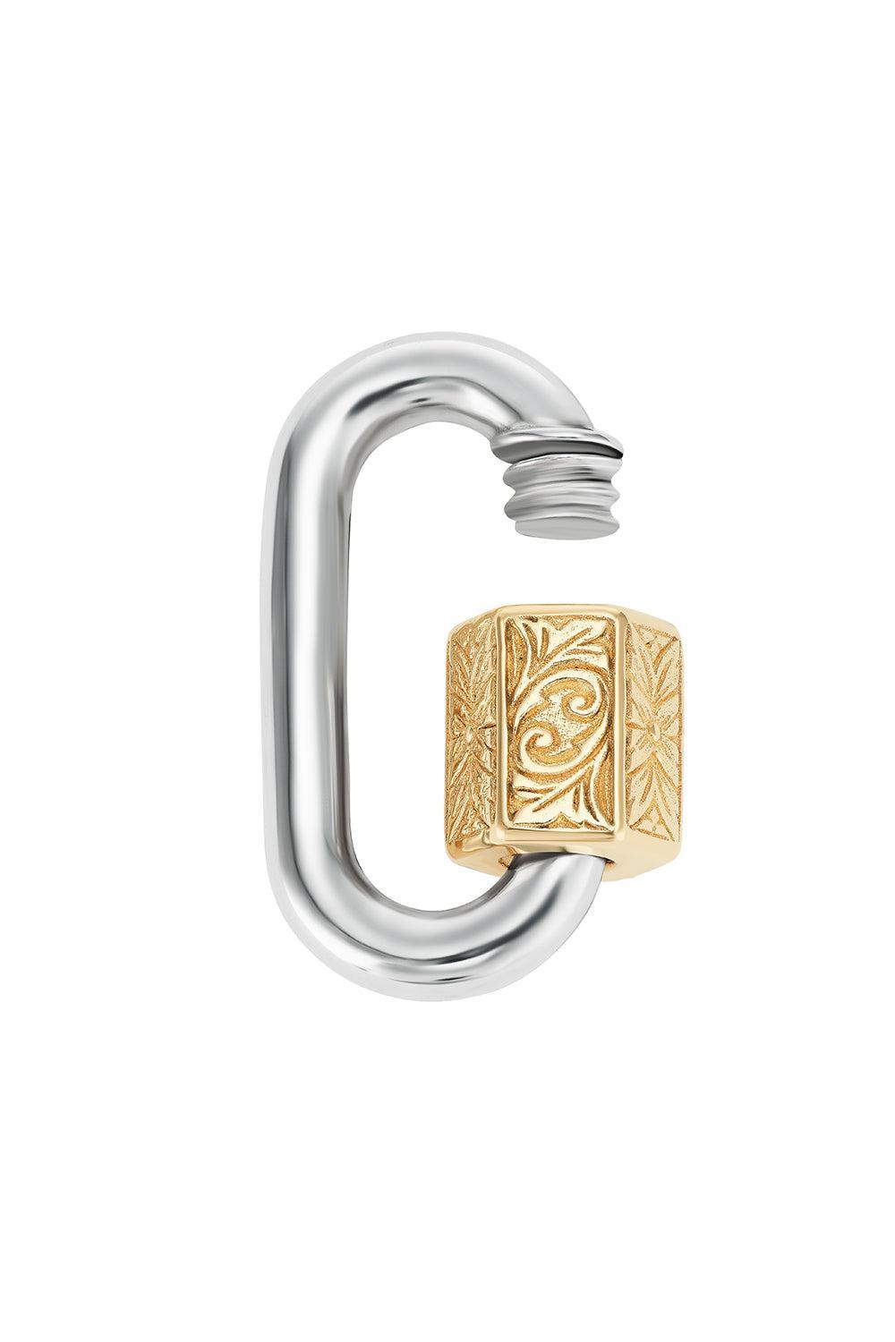 Medium Embossed Chubby Lock-SILVER-JEWELRYFINE JEWELPENDANT-MARLA AARON