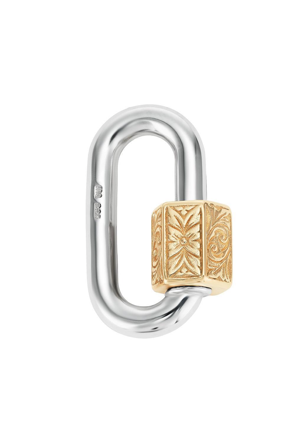 Medium Embossed Chubby Lock-SILVER-JEWELRYFINE JEWELPENDANT-MARLA AARON