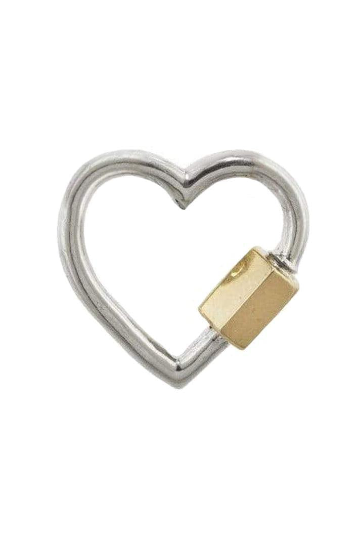 Silver and Yellow Gold Heartlock-SILVER-JEWELRYFINE JEWELPENDANT-MARLA AARON