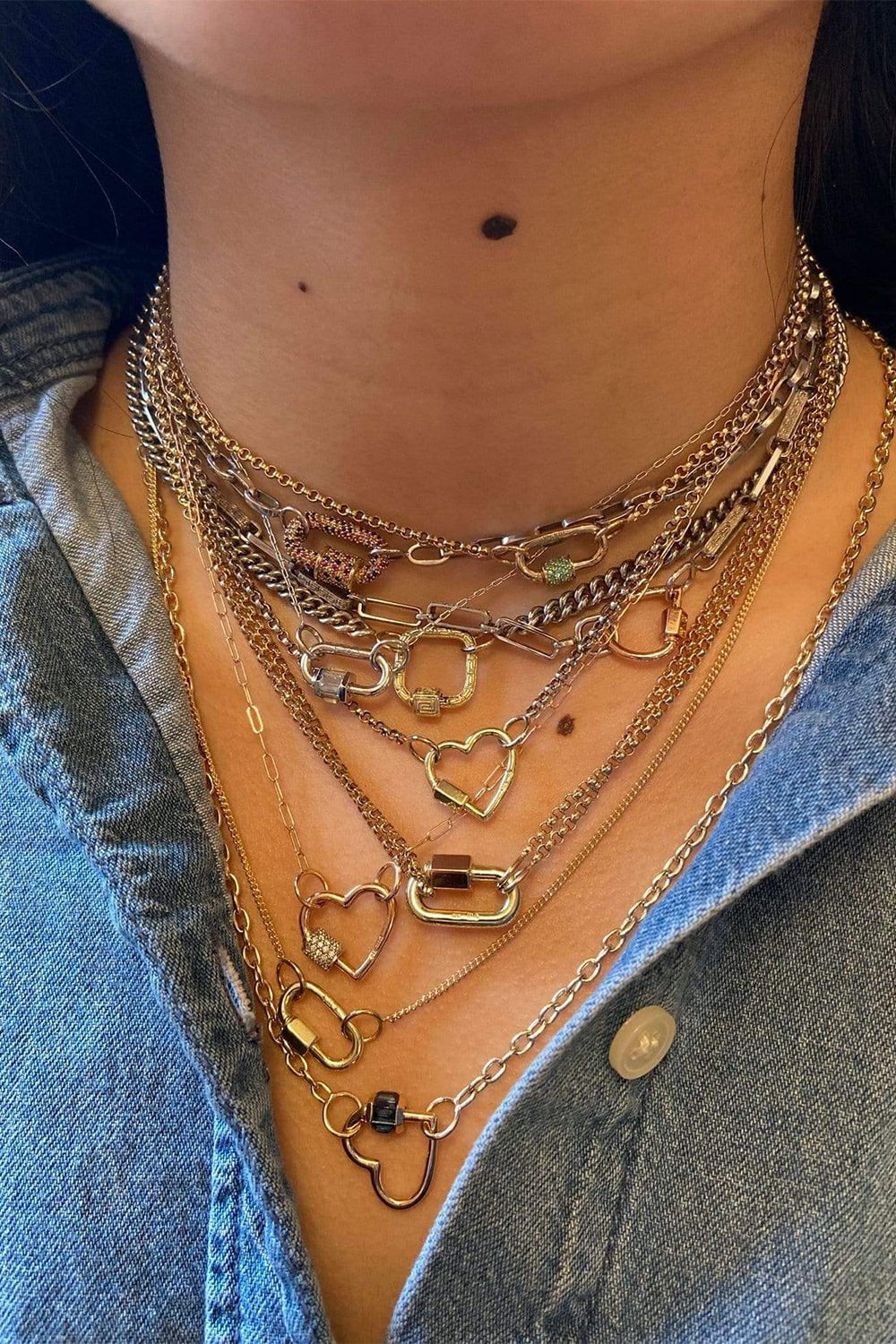 MARLA AARON-Mixed Metal Meander Lock-WHITE GOLD