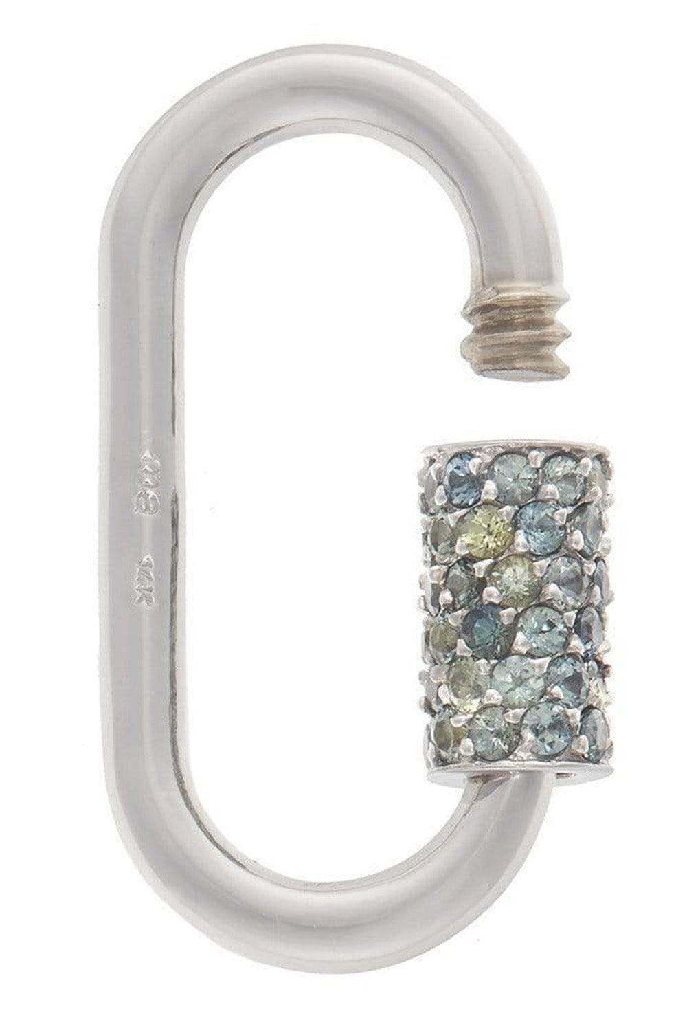 MARLA AARON-Stoned Regular Lock with Songea Sapphire-WHITE GOLD