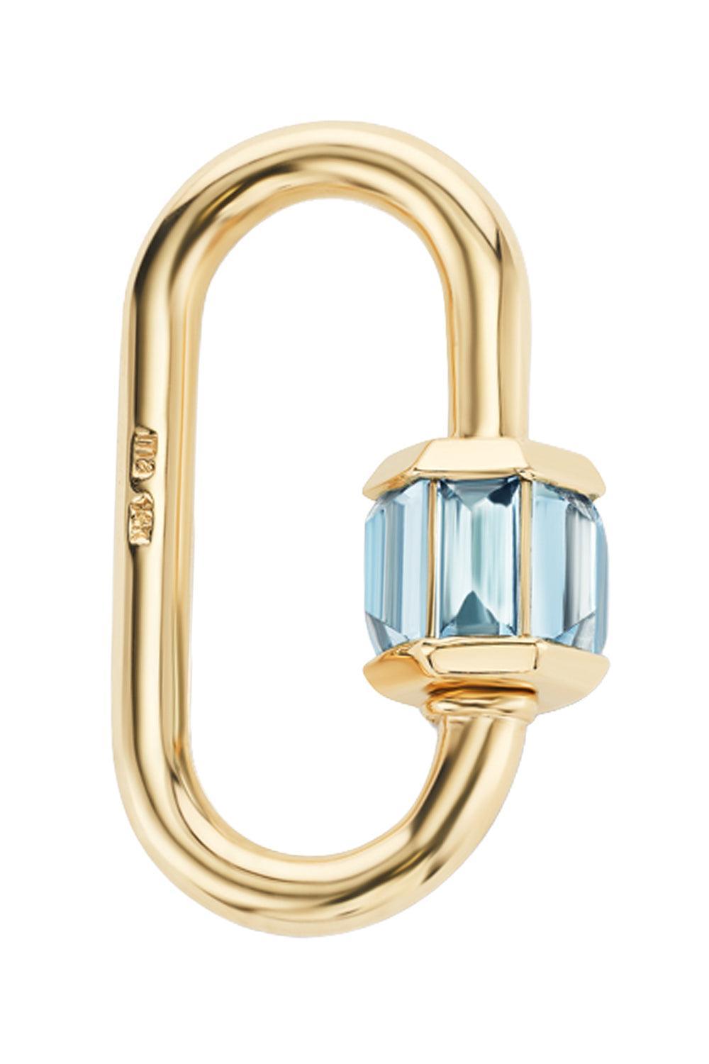 Aquamarine Medium Total Baguette Lock-YELLOW GOLD-JEWELRYFINE JEWELPENDANT-MARLA AARON
