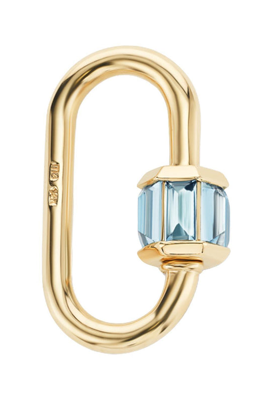 Aquamarine Medium Total Baguette Lock-YELLOW GOLD-JEWELRYFINE JEWELPENDANT-MARLA AARON