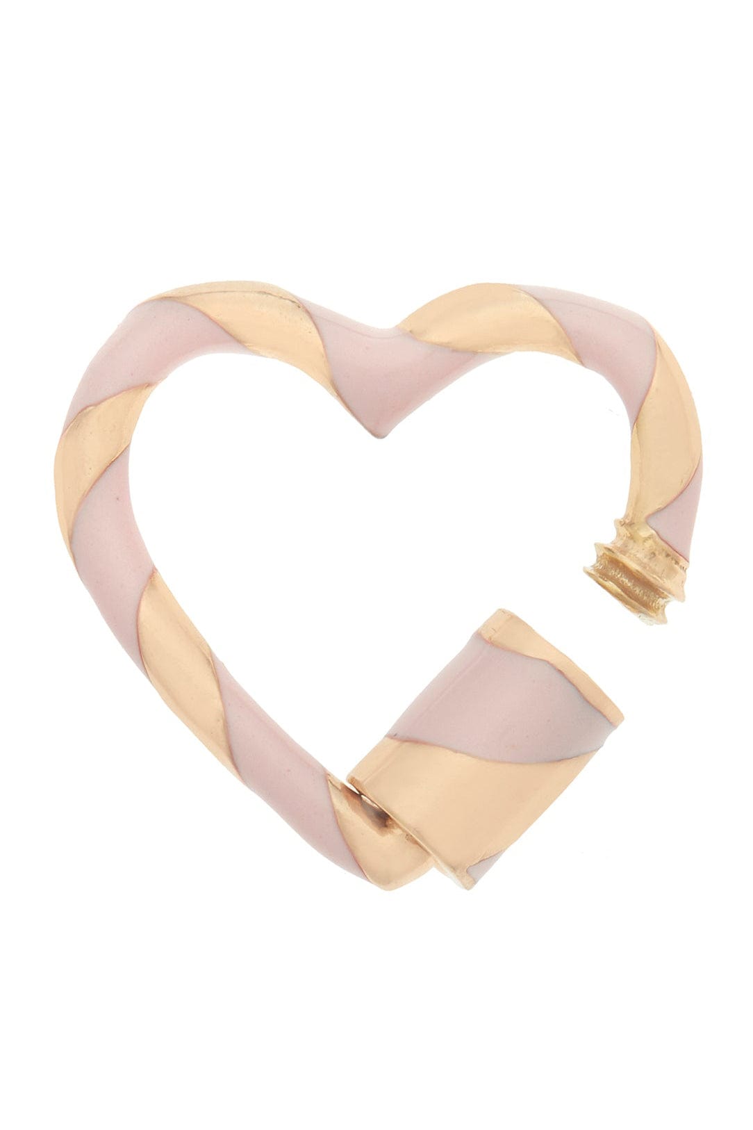 MARLA AARON-Blush Enamel Heartlock-YELLOW GOLD