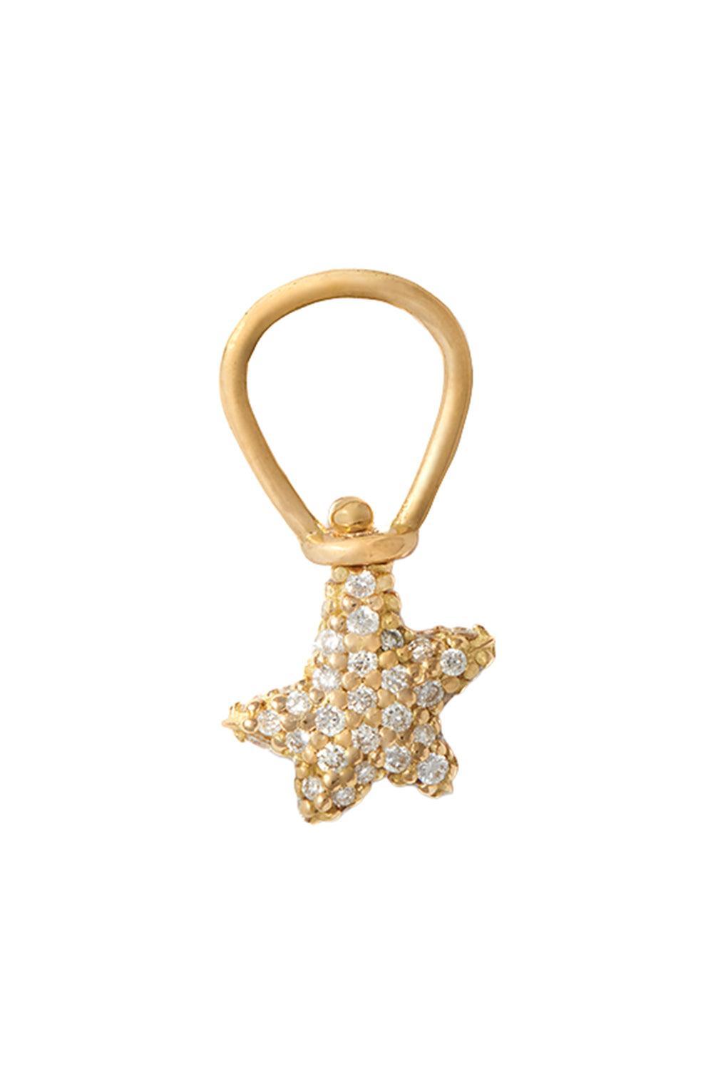 Diamond Allstone Itty Bitty Star Charm-YELLOW GOLD-JEWELRYFINE JEWELPENDANT-MARLA AARON