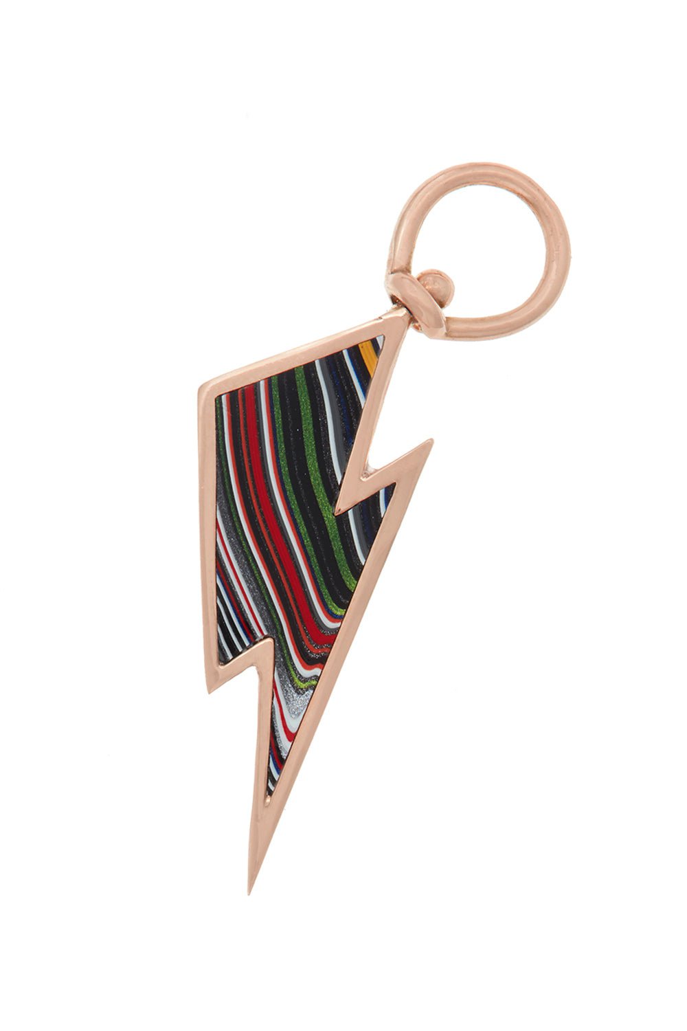 MARLA AARON-Fordite Lightening Bolt Charm-YELLOW GOLD