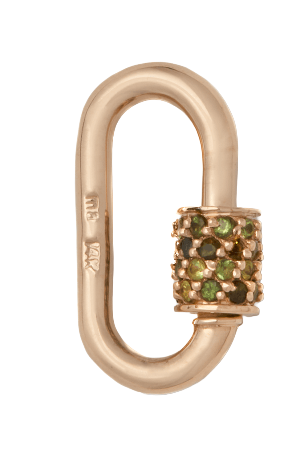 Green Tourmaline Stoned Babylock-YELLOW GOLD-JEWELRYFINE JEWELPENDANT-MARLA AARON
