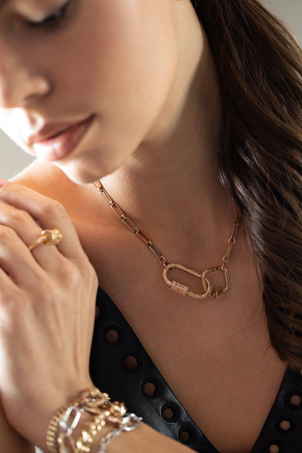 MARLA AARON-Hand Engraved Lock-YELLOW GOLD