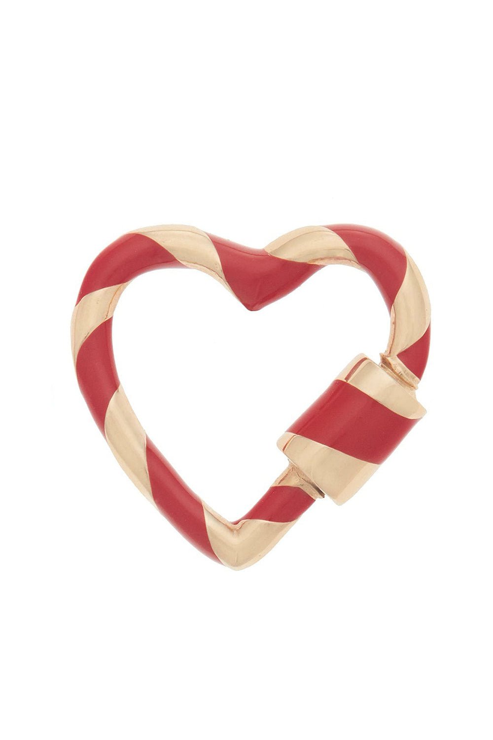 MARLA AARON-Heartlock with Red Enamel-YELLOW GOLD