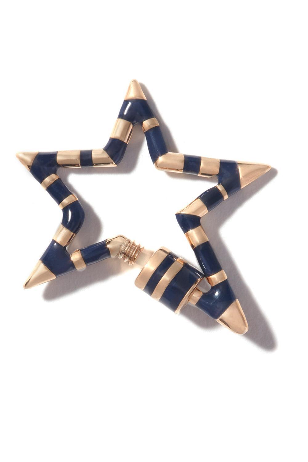 Navy Striped Starlock-YELLOW GOLD-JEWELRYFINE JEWELPENDANT-MARLA AARON