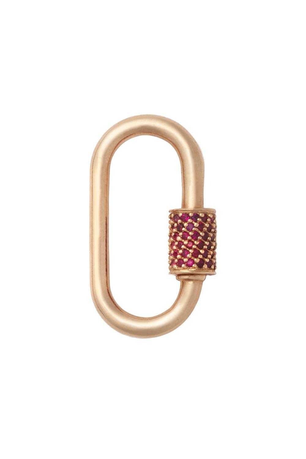 Ruby Medium Stoned Lock-YELLOW GOLD-JEWELRYFINE JEWELPENDANT-MARLA AARON