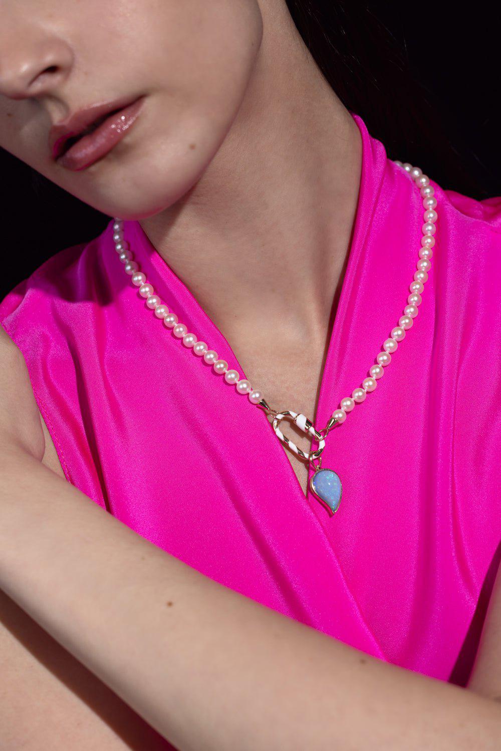 MARLA AARON-Small Opal Drop Charm-YELLOW GOLD