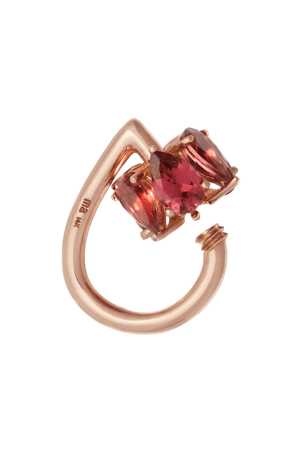 Stoned Chubby Pink Tourmaline Droplock-YELLOW GOLD-JEWELRYFINE JEWELPENDANT-MARLA AARON