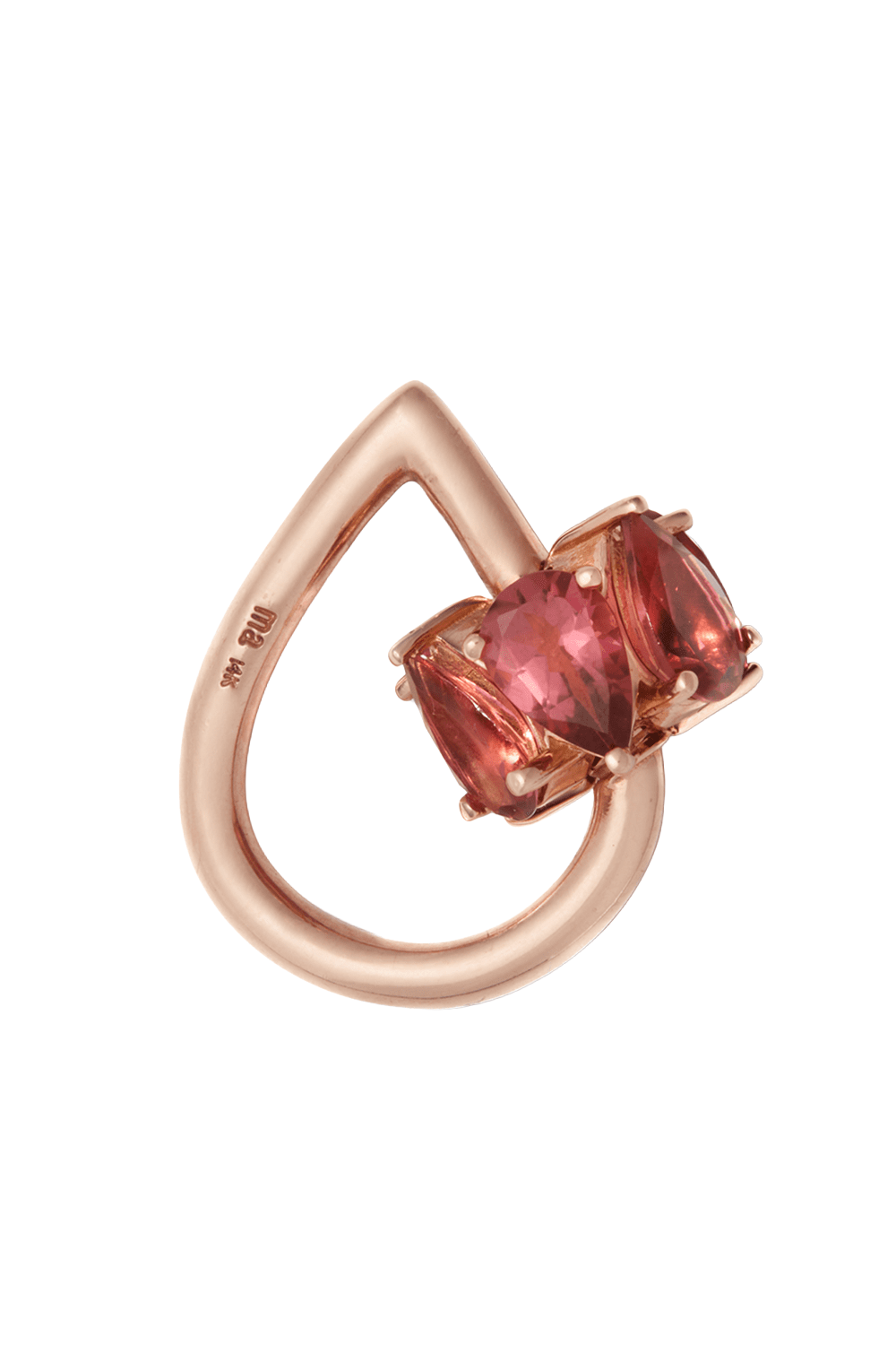 Stoned Chubby Pink Tourmaline Droplock-YELLOW GOLD-JEWELRYFINE JEWELPENDANT-MARLA AARON