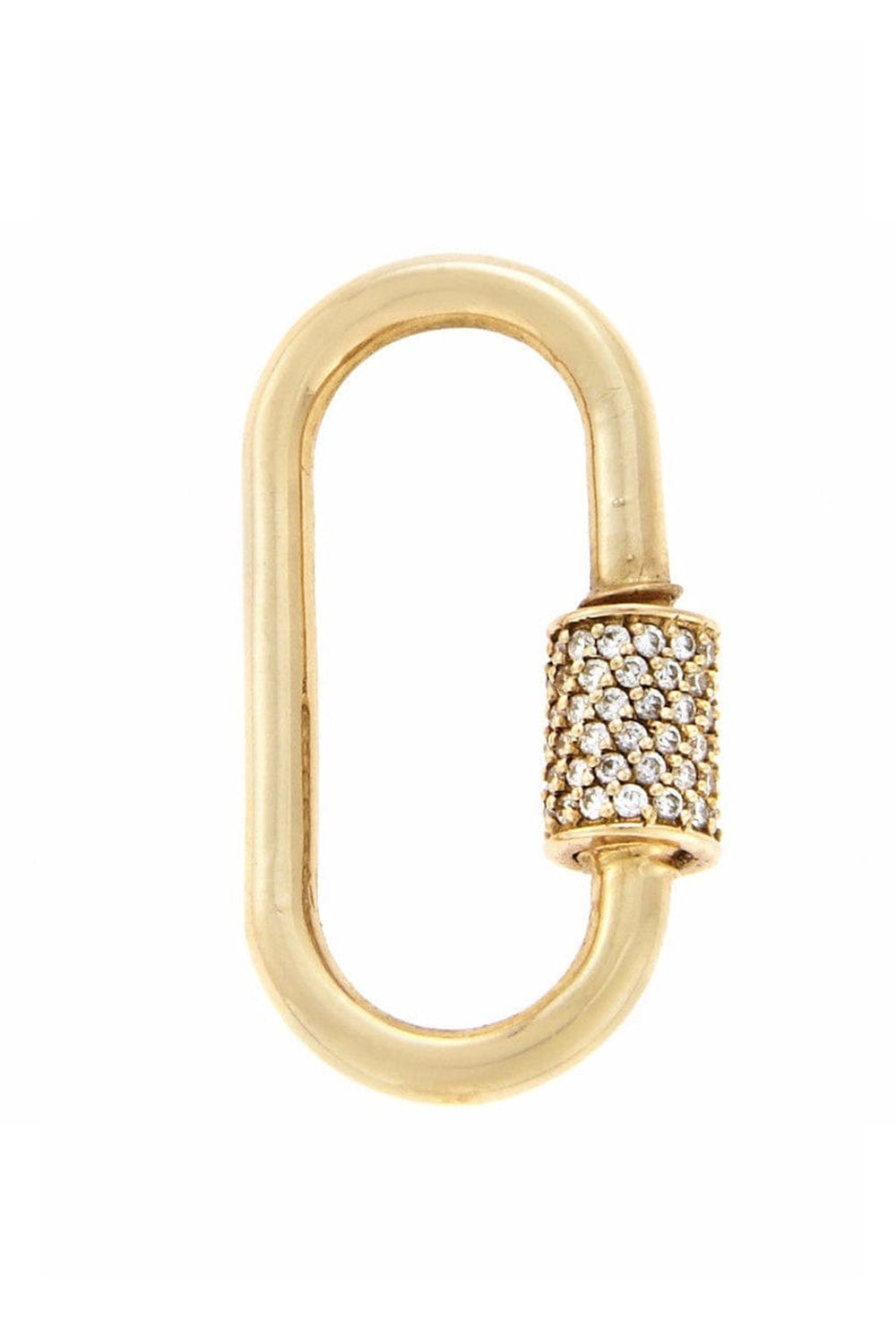 MARLA AARON-Stoned Medium Lock with Diamonds-YELLOW GOLD
