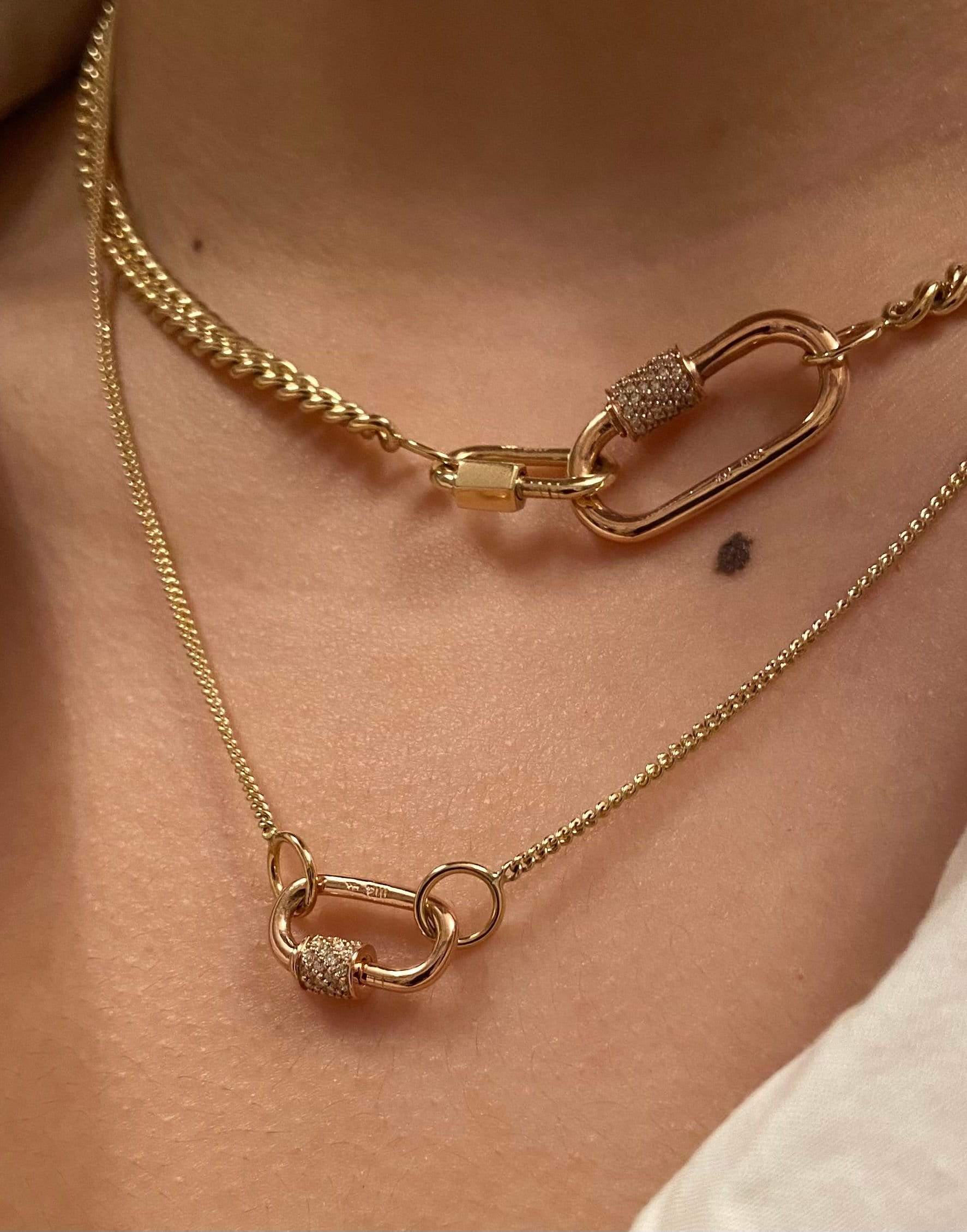 MARLA AARON-Stoned Regular Lock with Diamonds-YELLOW GOLD