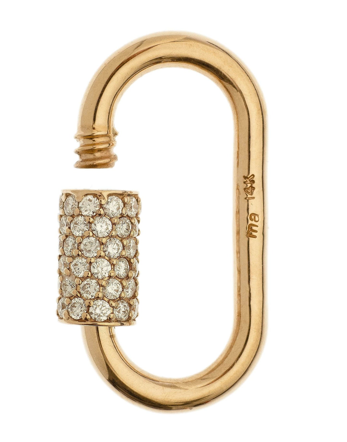 MARLA AARON-Stoned Regular Lock with Diamonds-YELLOW GOLD
