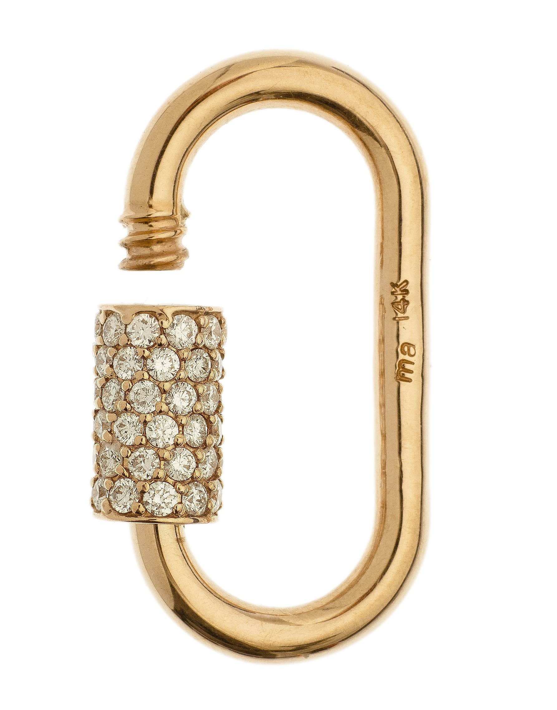 MARLA AARON-Stoned Regular Lock with Diamonds-YELLOW GOLD