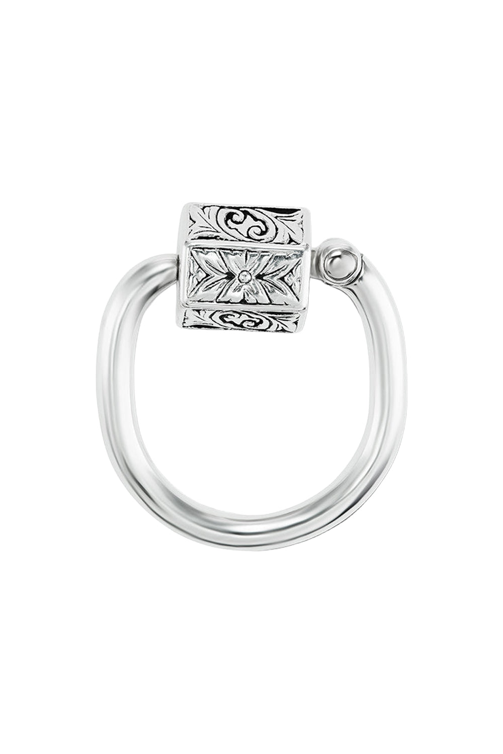 Embossed Chubby Trundle Lock Ring-SILVER-6.5-JEWELRYFINE JEWELRING-MARLA AARON