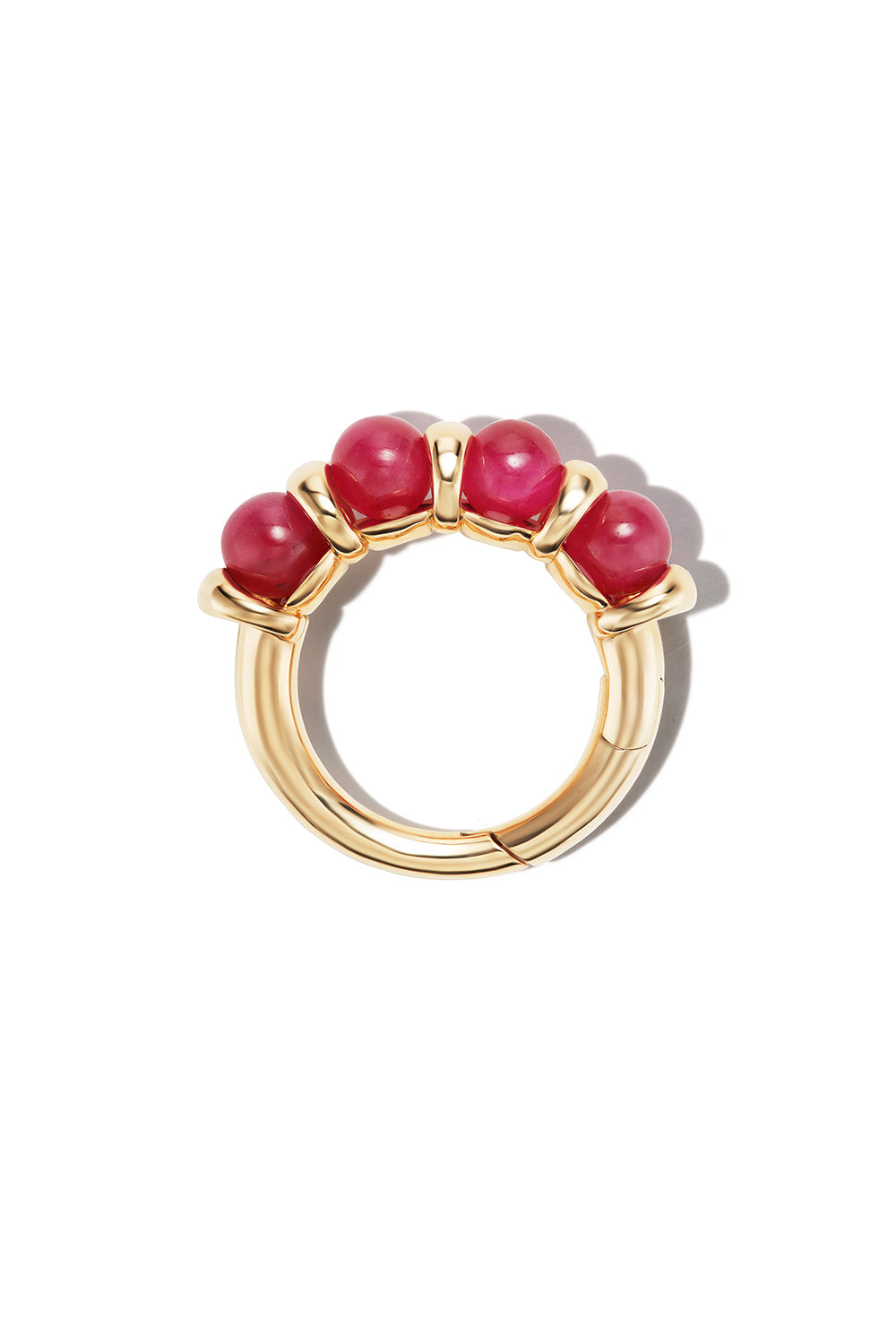 Ruby Chubby Rolling Spheres Lock Ring-YELLOW GOLD-7-JEWELRYFINE JEWELRING-MARLA AARON