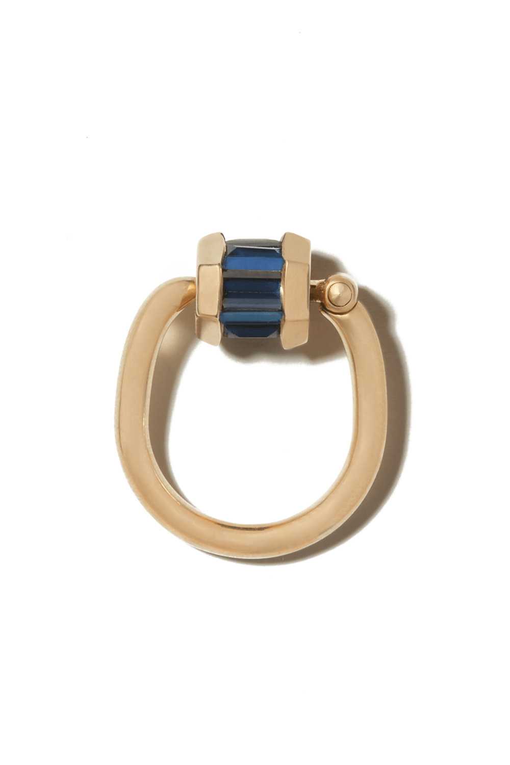 MARLA AARON-Total Baguette Trundle Lock Ring-YELLOW GOLD