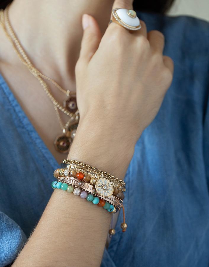 MARLO LAZ-Mini En Route Coin Bracelet-YELLOW GOLD