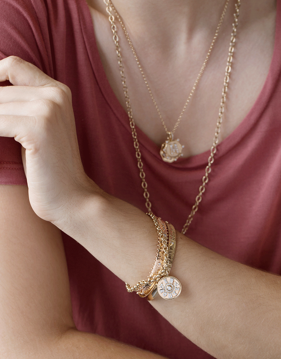 MARLO LAZ-Mini En Route Coin Bracelet-YELLOW GOLD