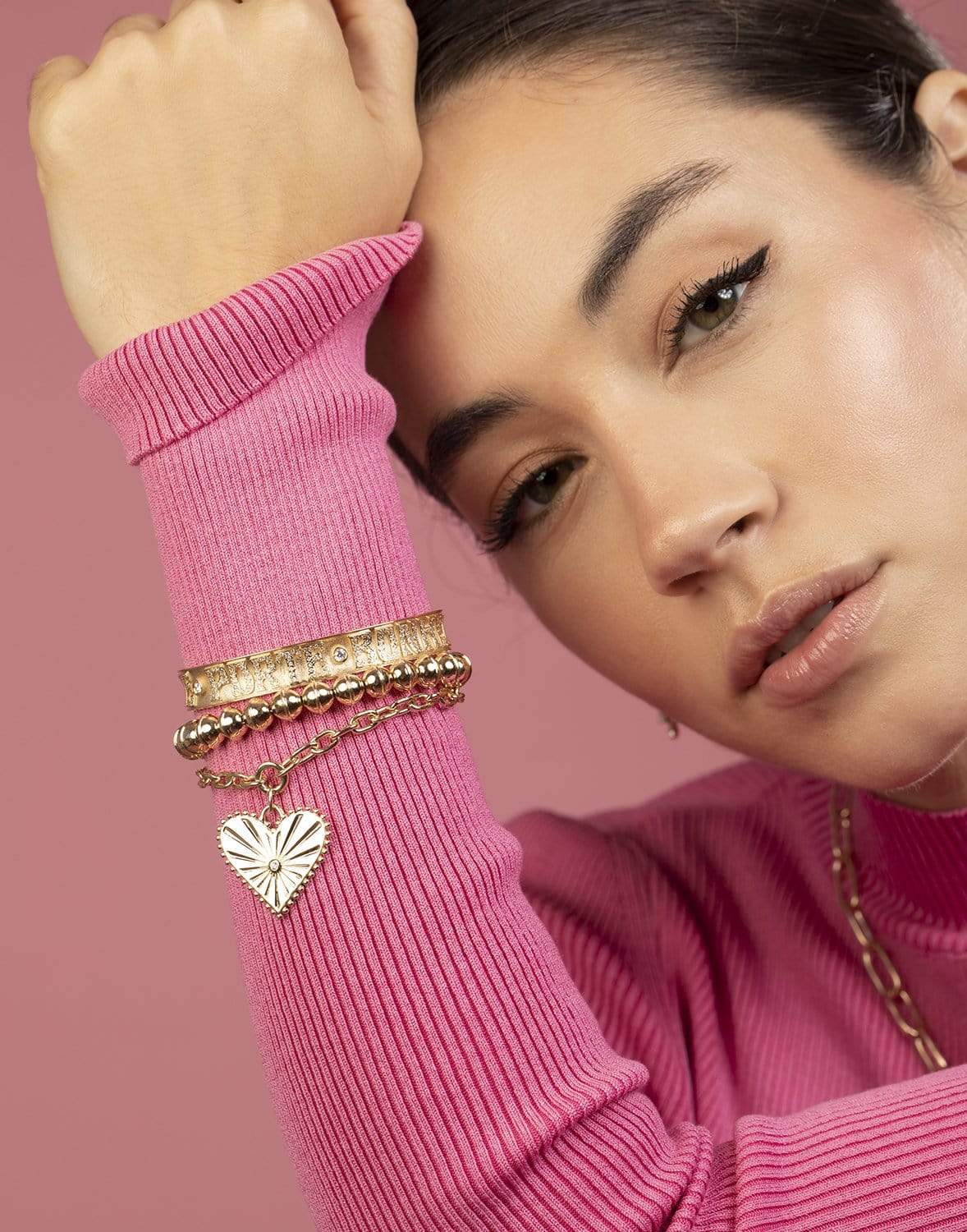 MARLO LAZ-Squash Blossom Bead Bracelet-YELLOW GOLD