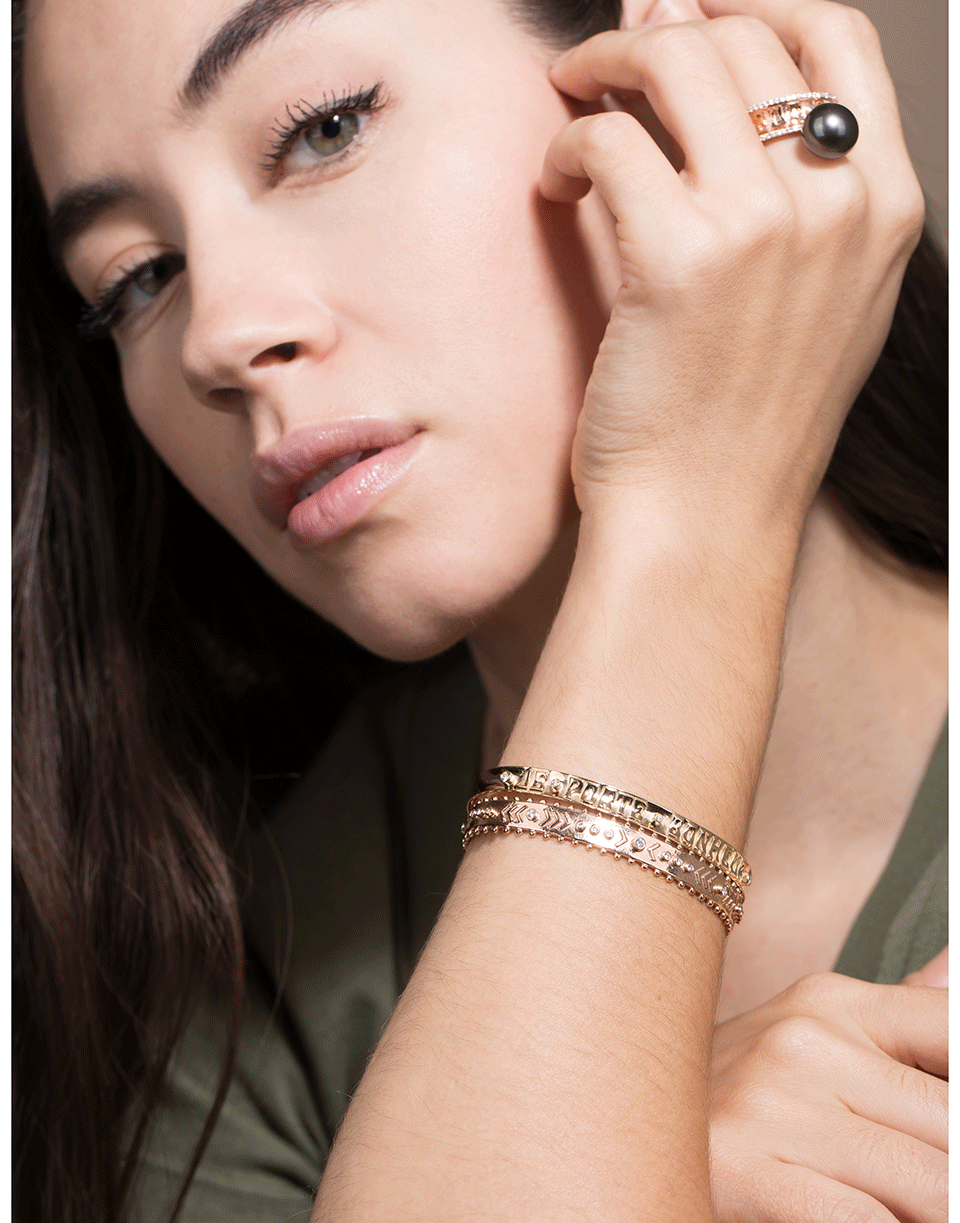 MARLO LAZ-Arrow Rawa Cuff Bracelet-ROSE GOLD