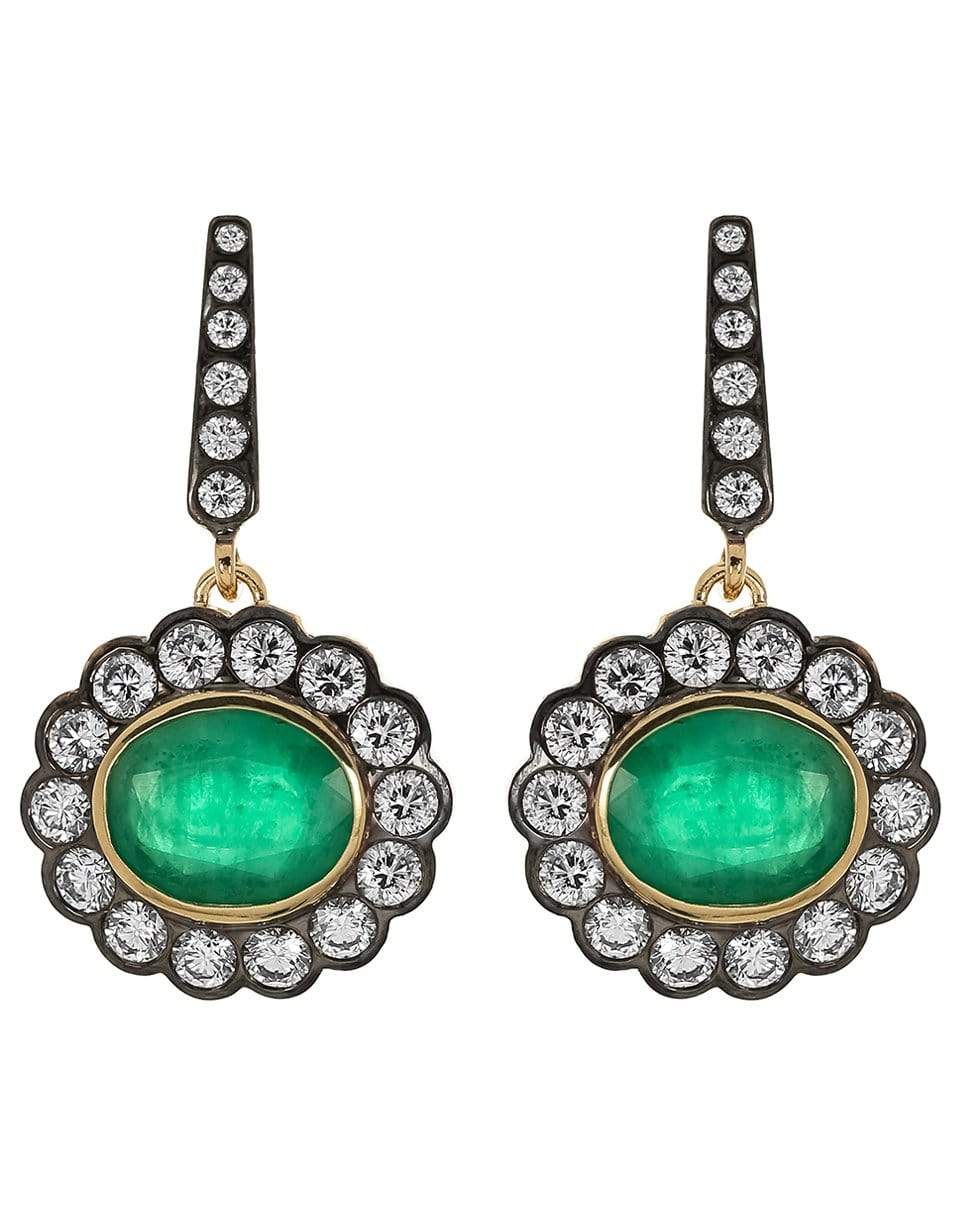 MARLO LAZ-Alexandra Emerald Drop Earrings-YELLOW GOLD