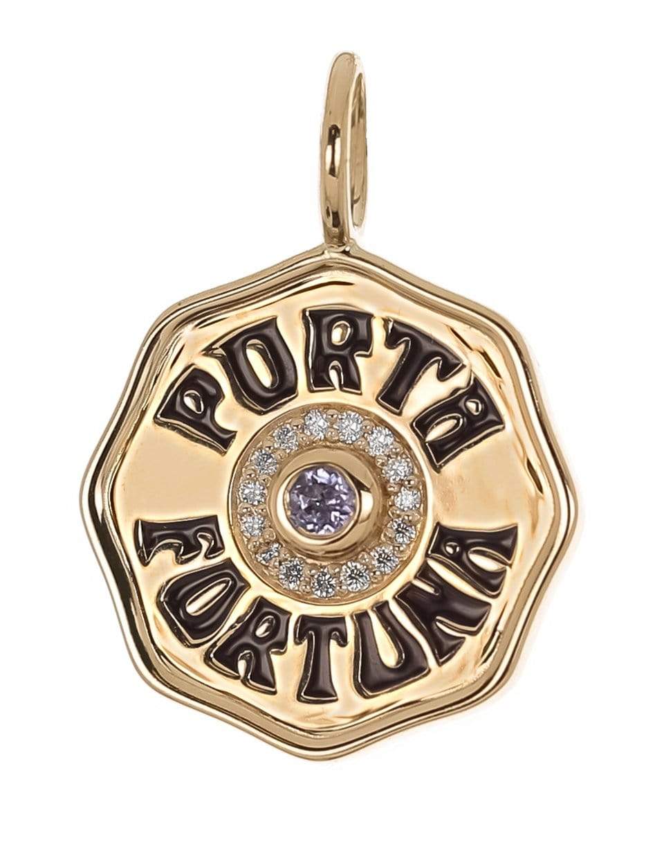 MARLO LAZ-Mini Porta Fortuna Tanzanite Charm-YELLOW GOLD