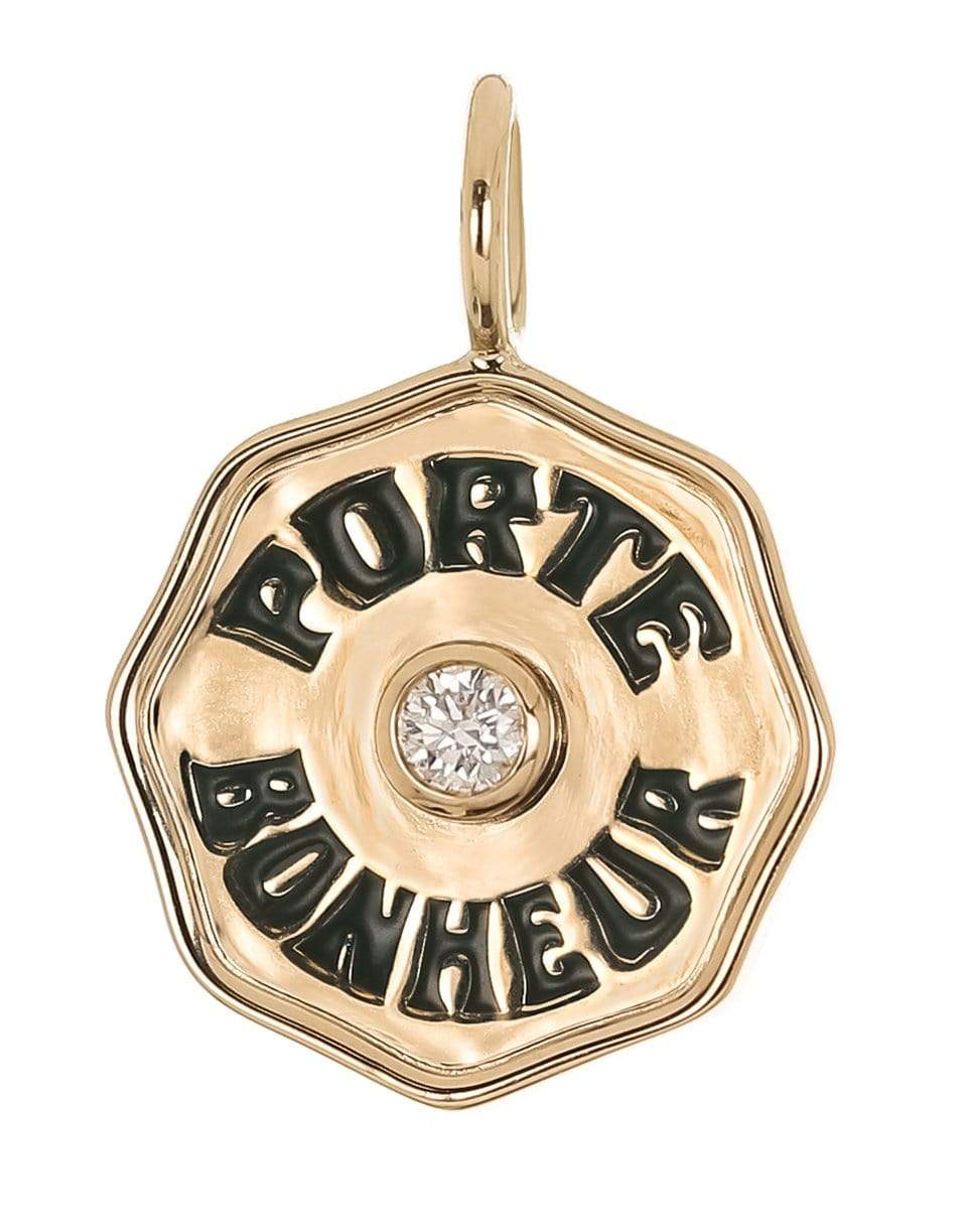 MARLO LAZ-Mini Porte Bonheur Diamond Charm-YELLOW GOLD