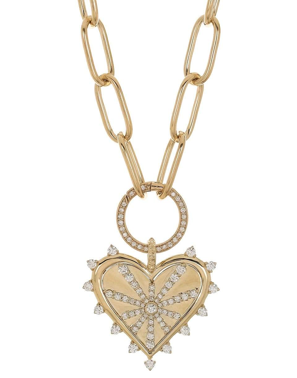 MARLO LAZ-Spiked Heart Sardinia Clip Chain Necklace-YELLOW GOLD