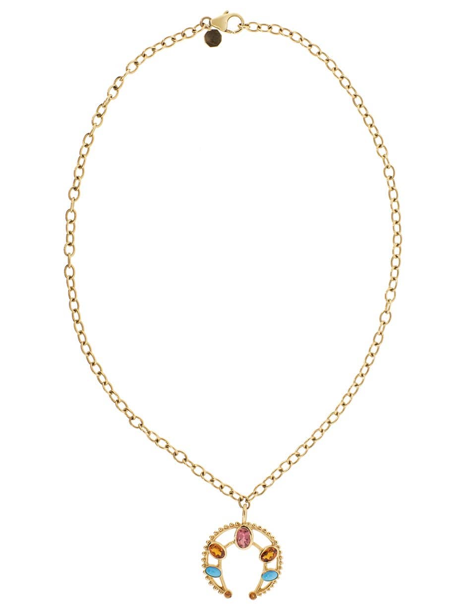 MARLO LAZ-Squash Blossom Pendant Necklace-YELLOW GOLD