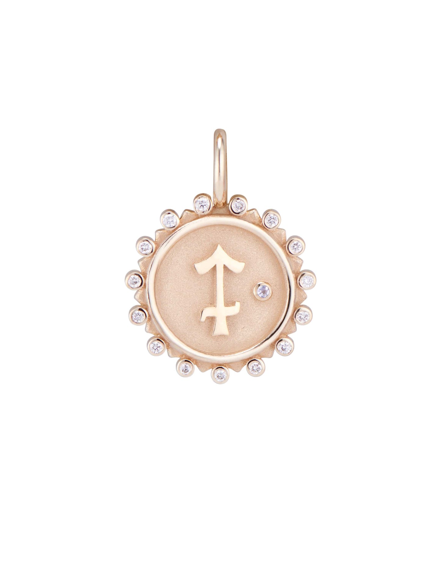 MARLO LAZ-Sagittarius Diamond Charm-YELLOW GOLD