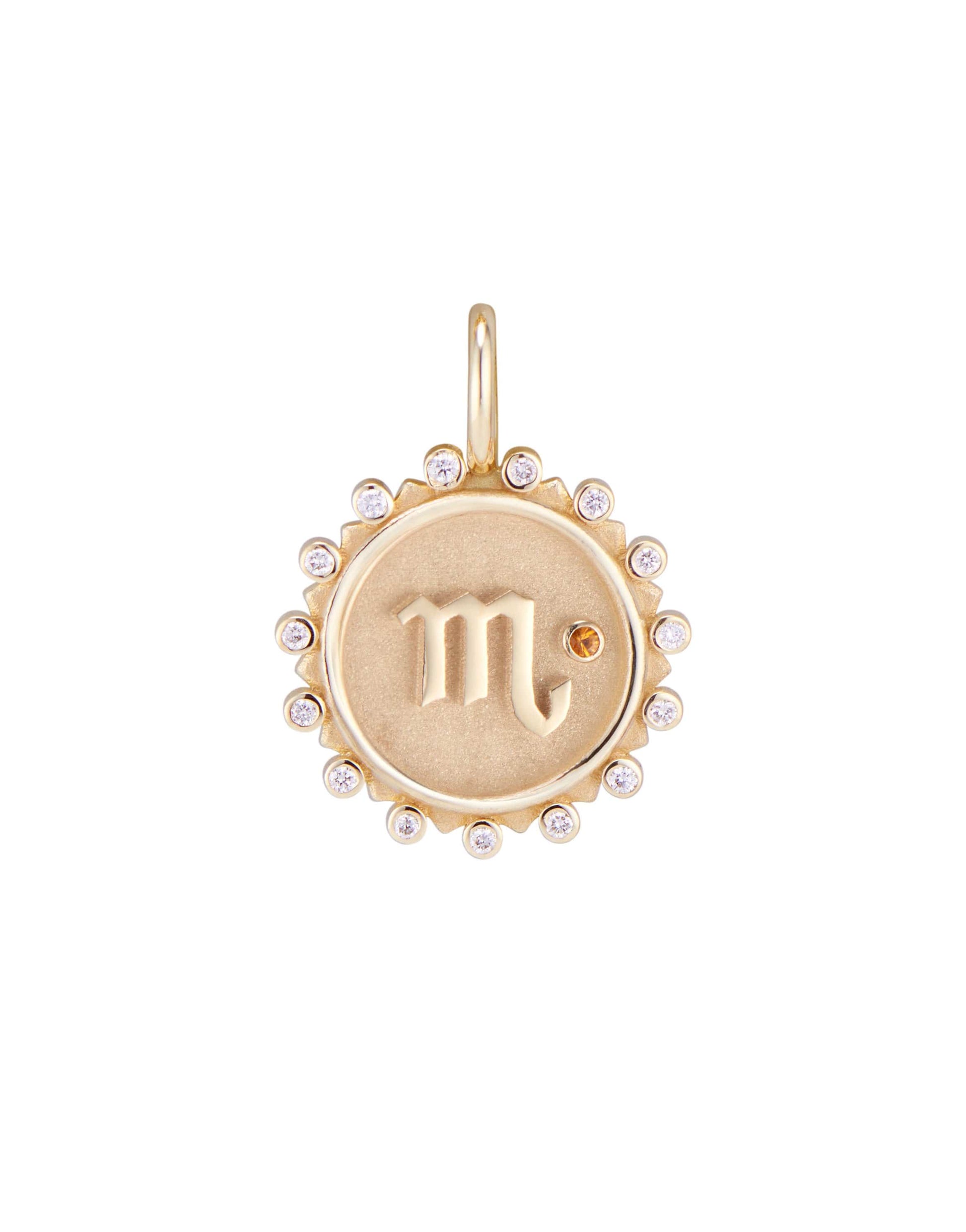 MARLO LAZ-Scorpio Diamond Charm-YELLOW GOLD