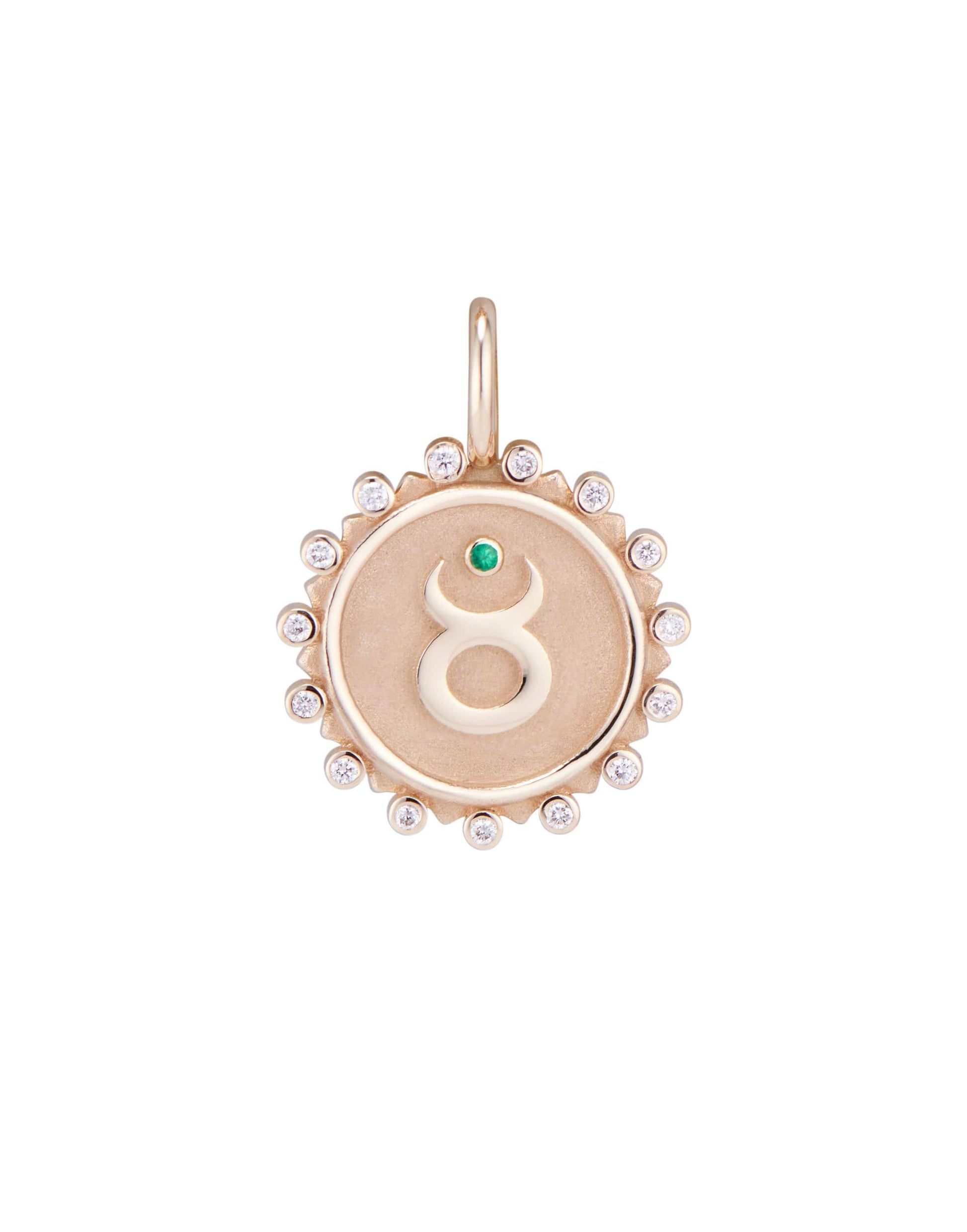 MARLO LAZ-Taurus Diamond Charm-YELLOW GOLD