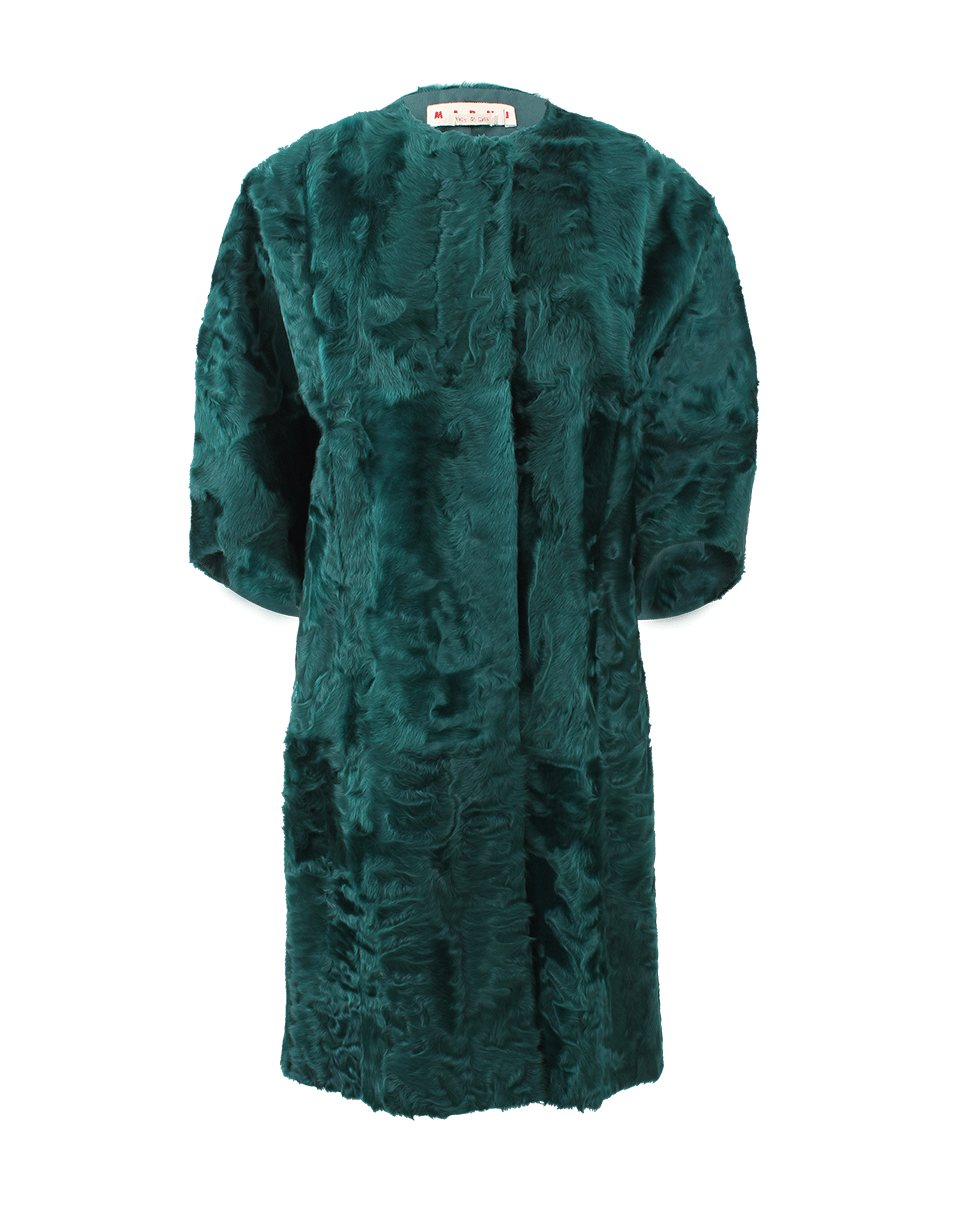 MARNI-Xiangao Lamb Fur Coat-EMERALD