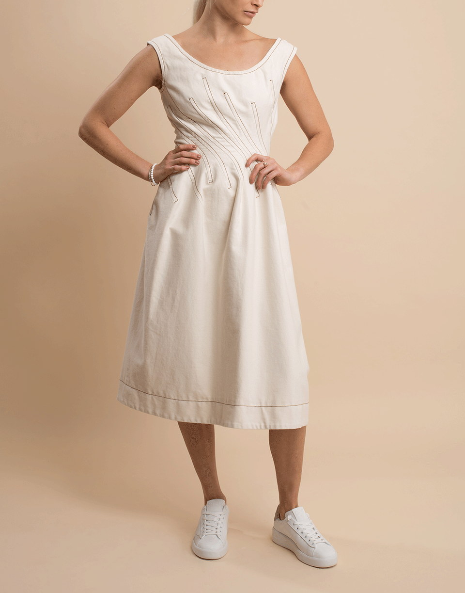 MARNI-Sleeveless Round Neck Fitted Waist Dress-