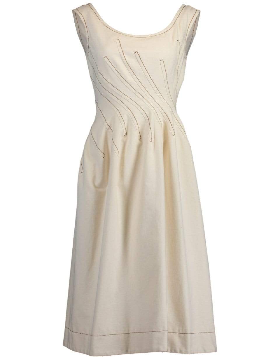 MARNI-Sleeveless Round Neck Fitted Waist Dress-