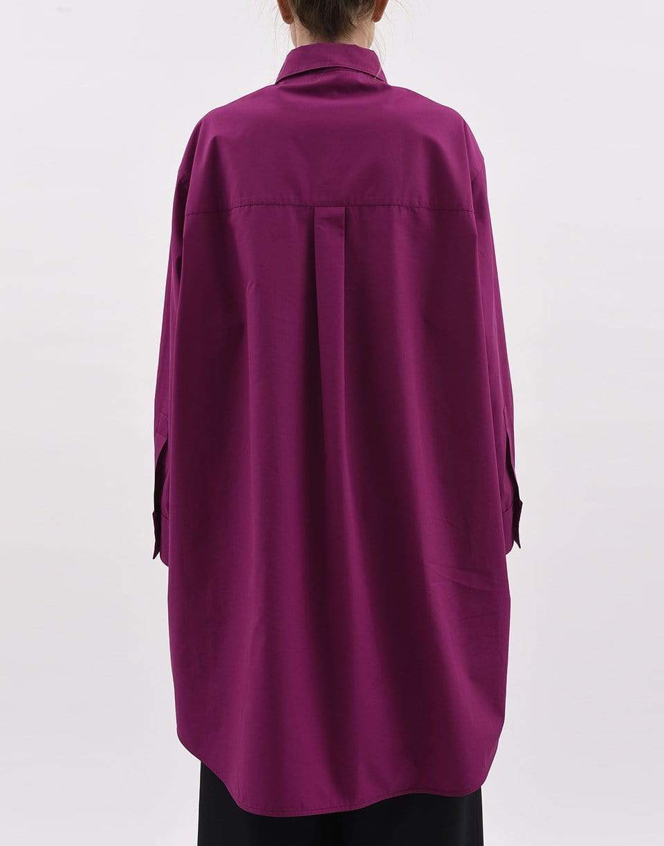 MARNI-Lavender Long Sleeve Button Front Shirt Dress-