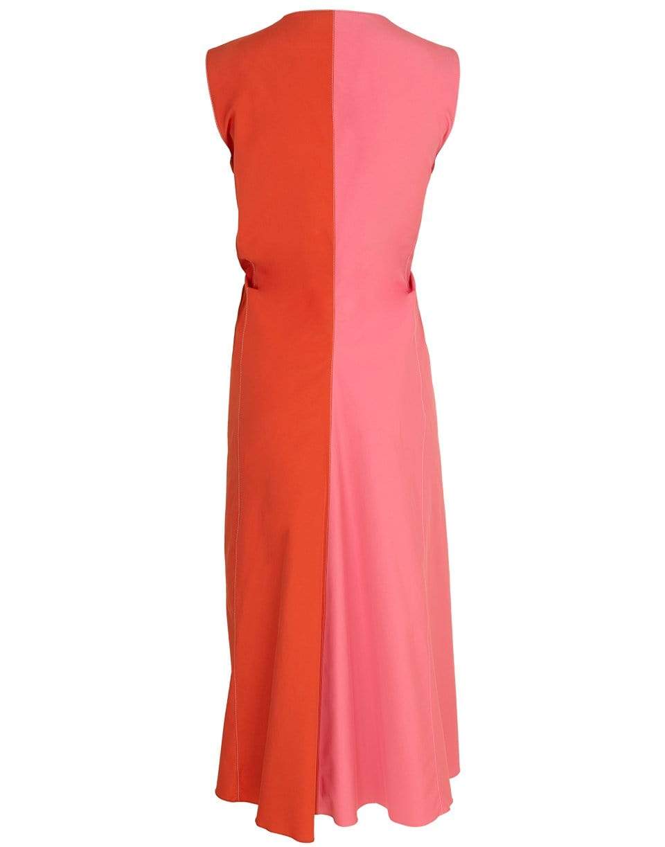 Sleeveless Two Tone Shirt Dress
