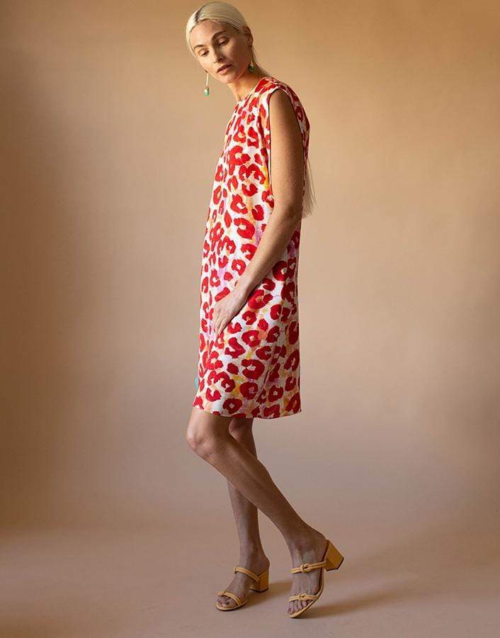 MARNI-Poppy Red Floral Print Dress-