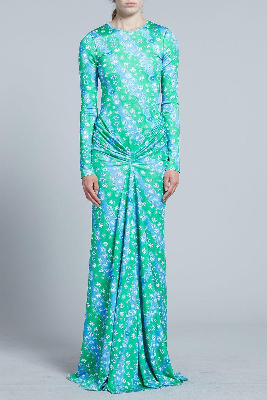 MARNI-Long Sleeve Godet Dress-