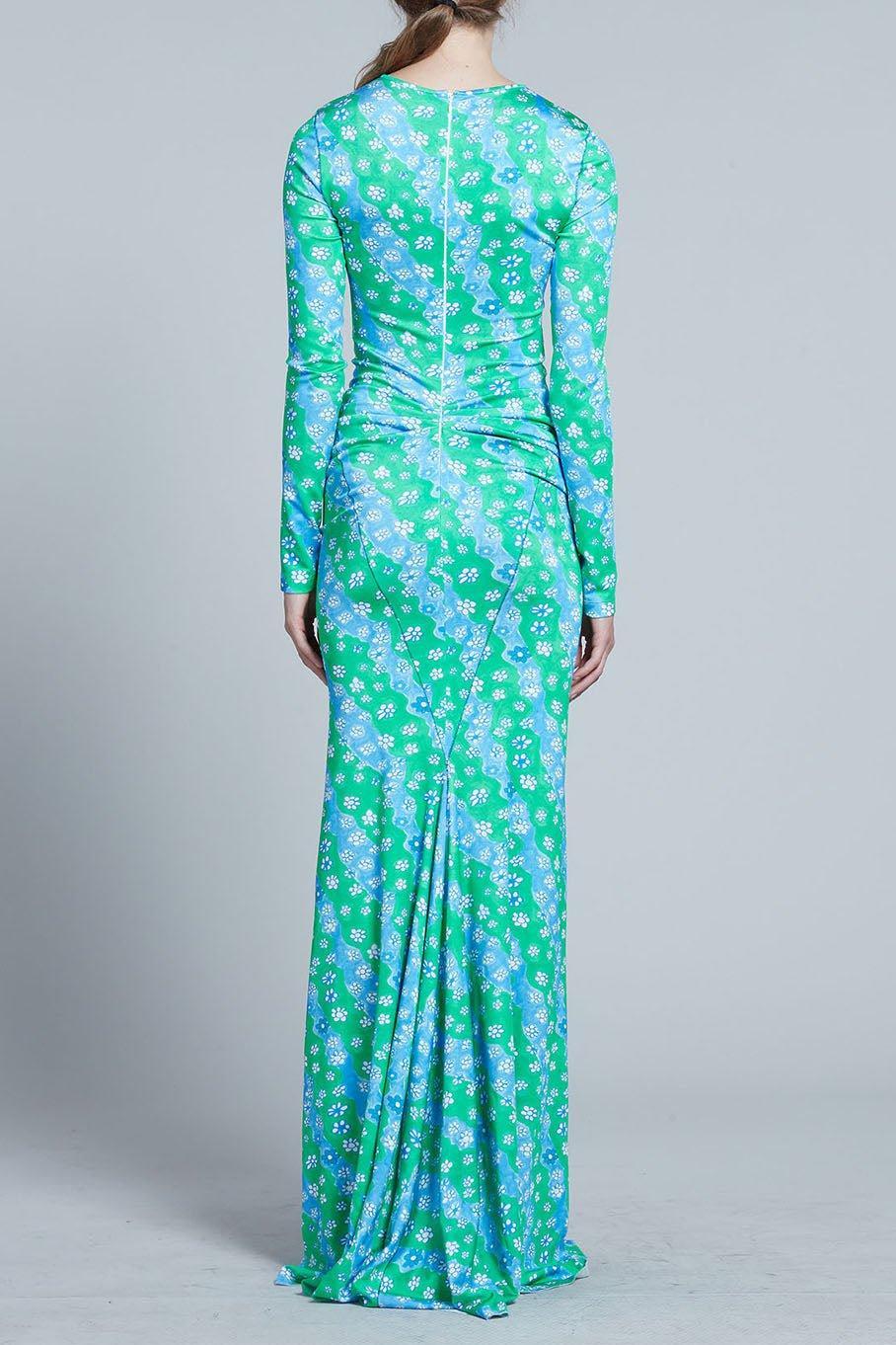 MARNI-Long Sleeve Godet Dress-