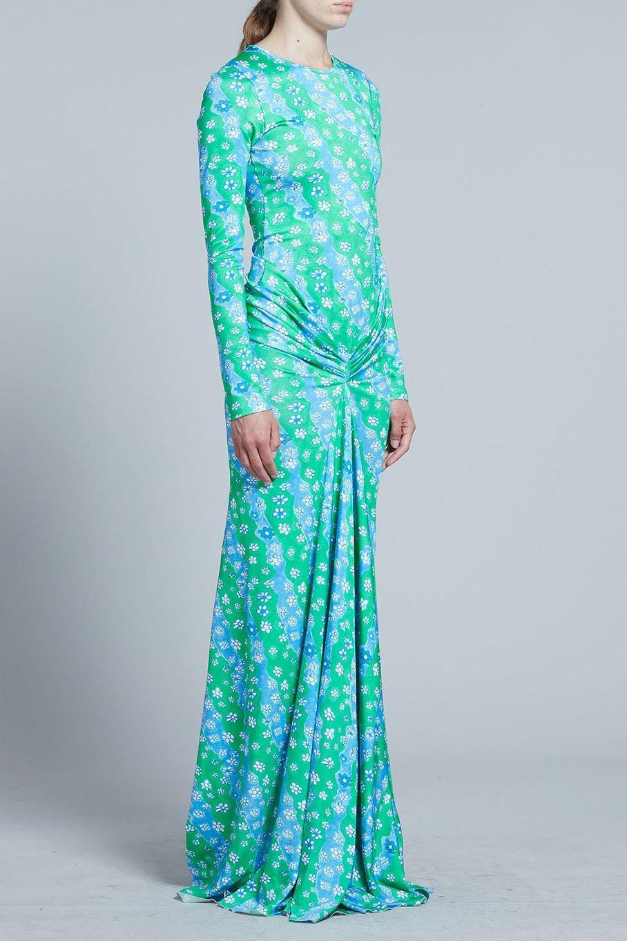 MARNI-Long Sleeve Godet Dress-